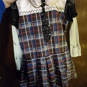 Monster High Black and Red Plaid Kids Costume